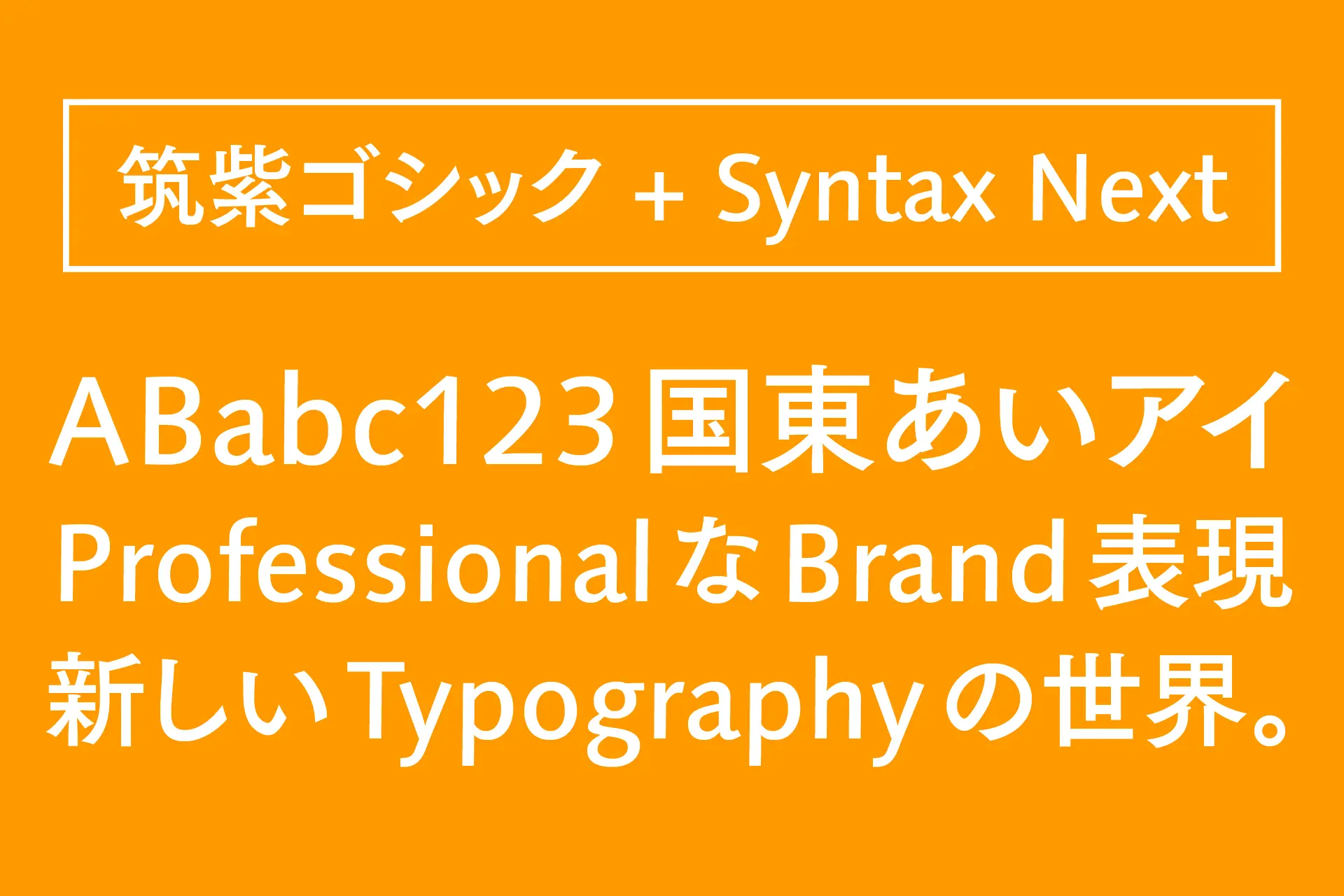 筑紫ゴシック+Syntax Next(8ウェイト)