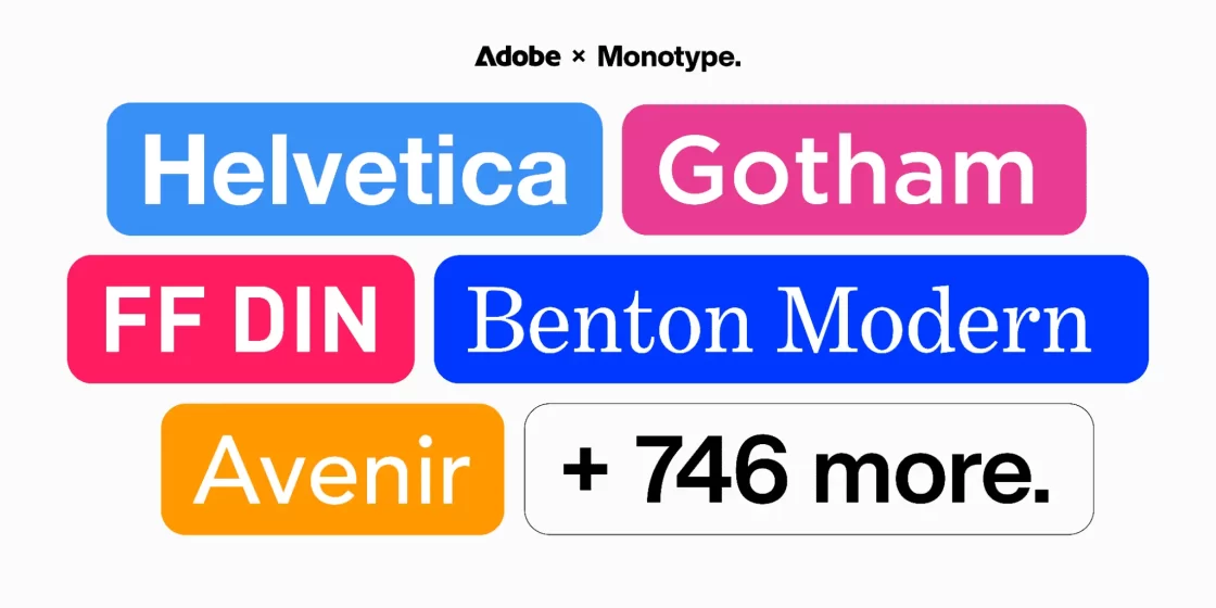 Monotype、Adobeとの協力拡大を発表｜HelveticaやAvenirなど750種以上のフォントがCreative Cloudに追加
